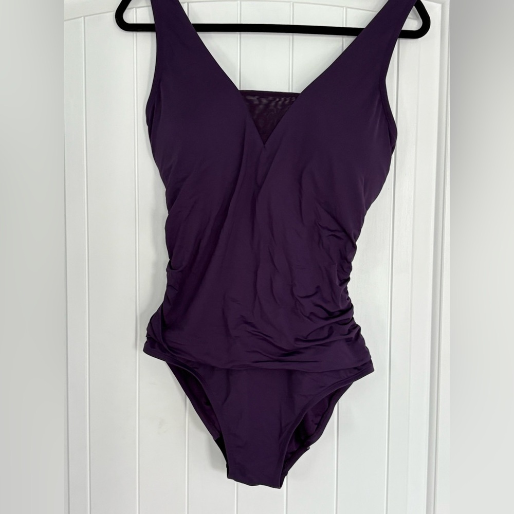 Lands' End Deep Purple Women's One Piece Swimsuit